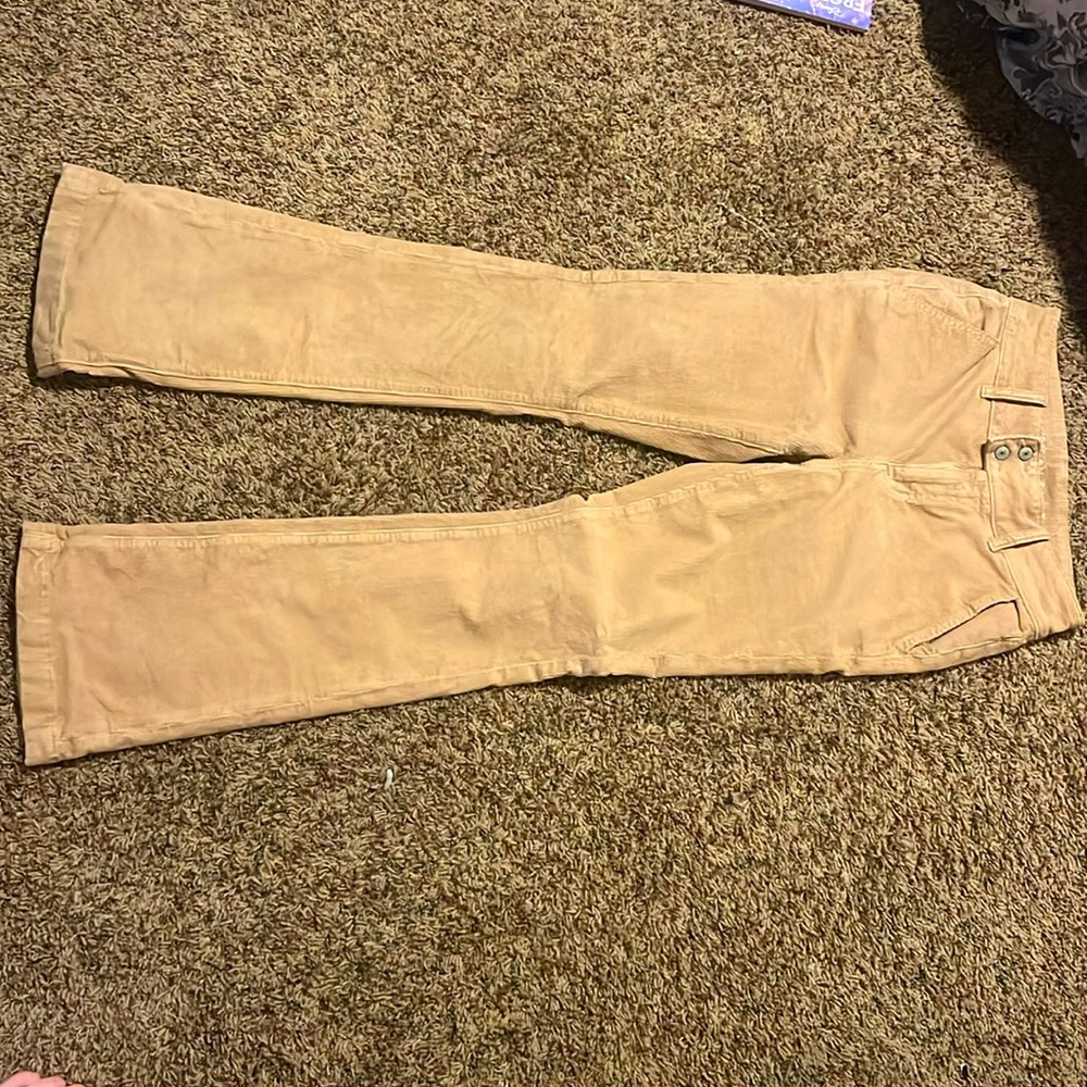 Tan Flared Low Rise American Eagle Jeans